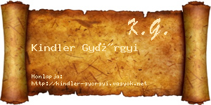Kindler Györgyi névjegykártya